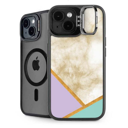Angled Marble iPhone 15 Plus Kickstand Case