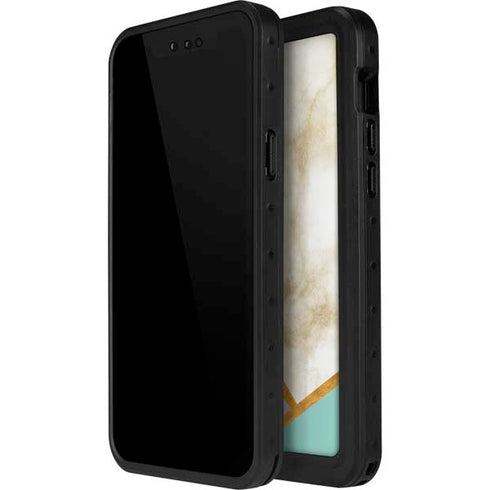 Angled Marble iPhone 15 Pro Waterproof Case