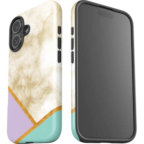 Angled Marble iPhone 16 Impact Case