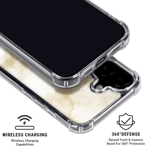 Angled Marble iPhone 16 Plus Clear Case