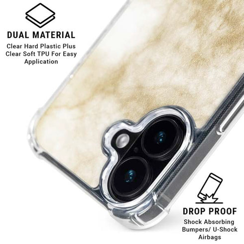 Angled Marble iPhone 16 Plus Clear Case