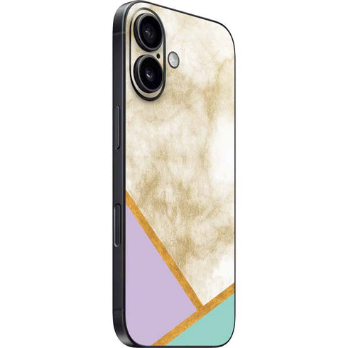 Angled Marble iPhone 16 Plus Skin