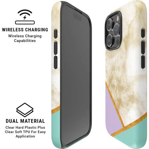 Angled Marble iPhone 16 Pro Magsafe Impact Case