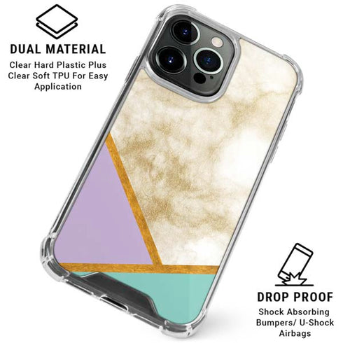 Angled Marble iPhone 16 Pro Max Clear Case