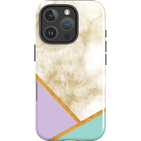Angled Marble iPhone 16 Pro Max Impact Case