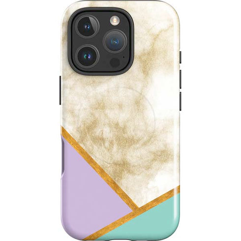 Angled Marble iPhone 16 Pro Max Magsafe Impact Case