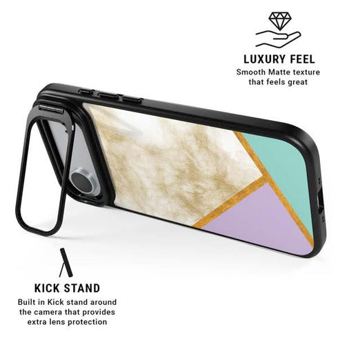 Angled Marble iPhone 17 Air Kickstand Case
