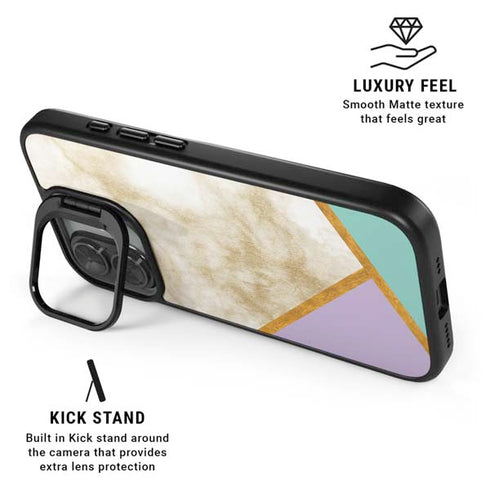 Angled Marble iPhone 17 Kickstand Case