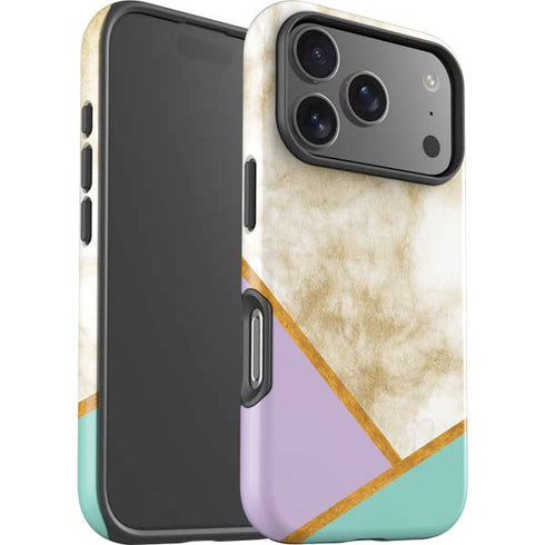 Angled Marble iPhone 17 Pro Impact Case
