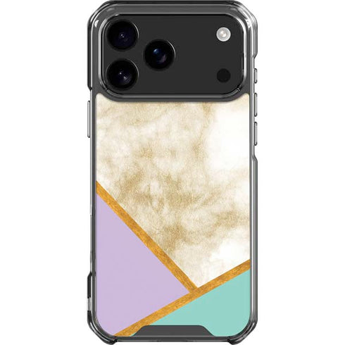 Angled Marble iPhone 17 Pro Max Clear Case