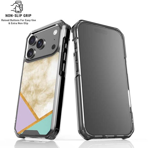 Angled Marble iPhone 17 Pro Max Clear Case