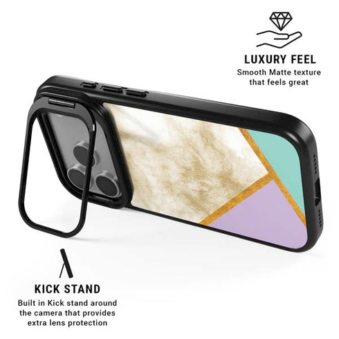 Angled Marble iPhone 17 Pro Max Kickstand Case