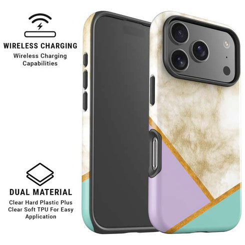 Angled Marble iPhone 17 Pro Max Magsafe Impact Case