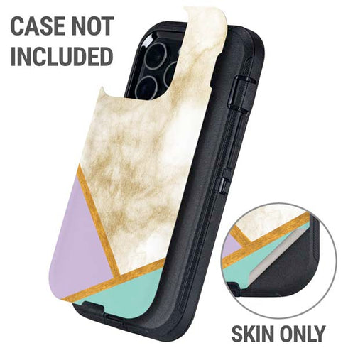 Angled Marble Otterbox Defender iPhone Skin