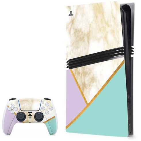 Angled Marble PlayStation PS5 Skins