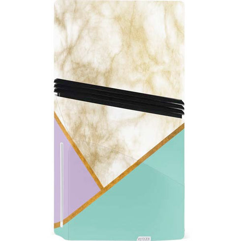 Angled Marble PS5 Pro Disk Bundle Skin