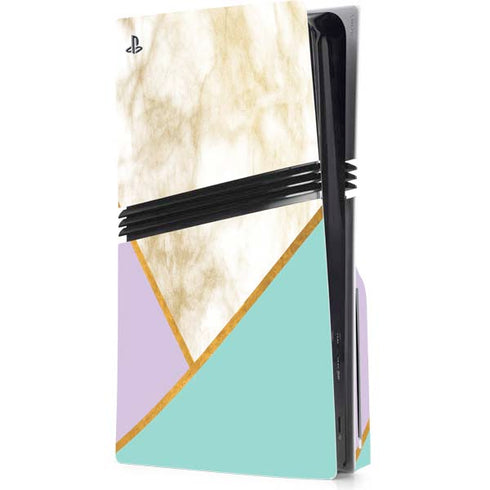 Angled Marble PS5 Pro Disk Console Skin