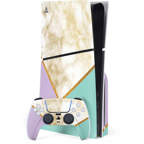 Angled Marble PlayStation PS5 Skins