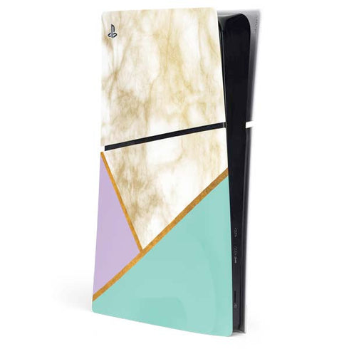 Angled Marble PS5 Slim Digital Edition Console Skin