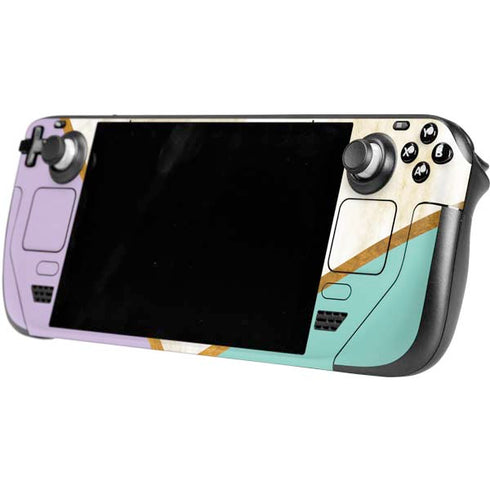 Angled Marble Steam Deck Handheld Gaming Computer OLED Skin