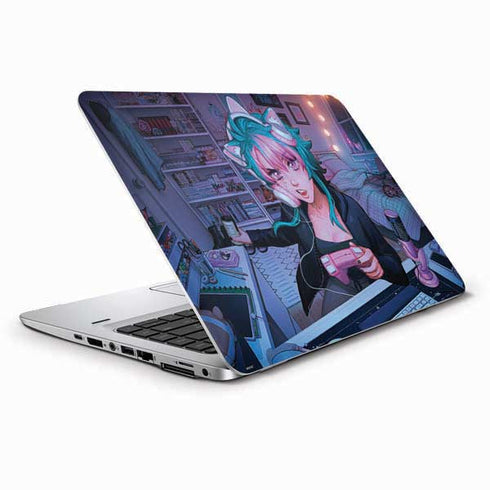 Anime Catgirl Gamer Nerd by Ivy Dolamore HP Elitebook Skin