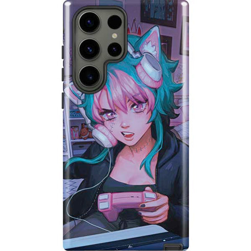 Anime Catgirl Gamer Nerd by Ivy Dolamore Galaxy S23 Ultra Pro Case