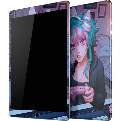 Anime Catgirl Gamer Nerd by Ivy Dolamore iPad Skins