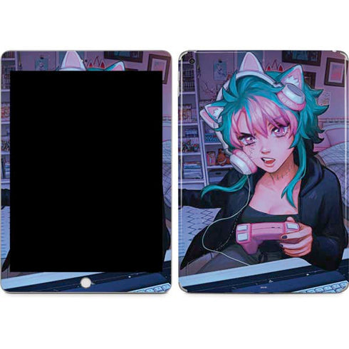 Anime Catgirl Gamer Nerd by Ivy Dolamore Apple iPad Skin