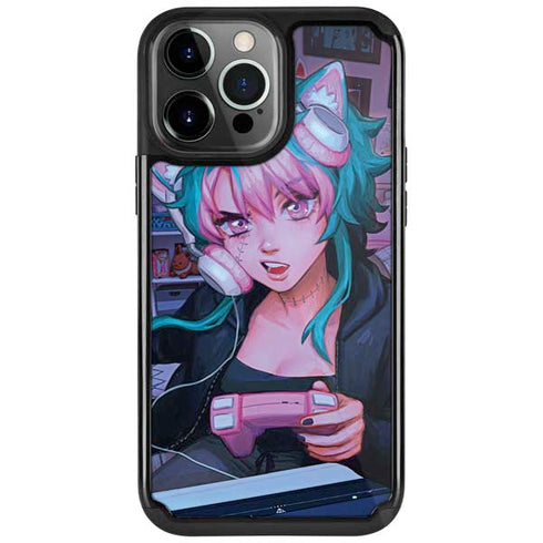 Anime Catgirl Gamer Nerd by Ivy Dolamore iPhone Cases