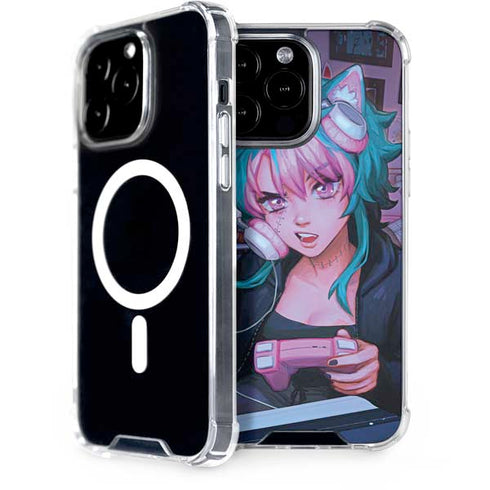 Anime Catgirl Gamer Nerd by Ivy Dolamore iPhone Cases