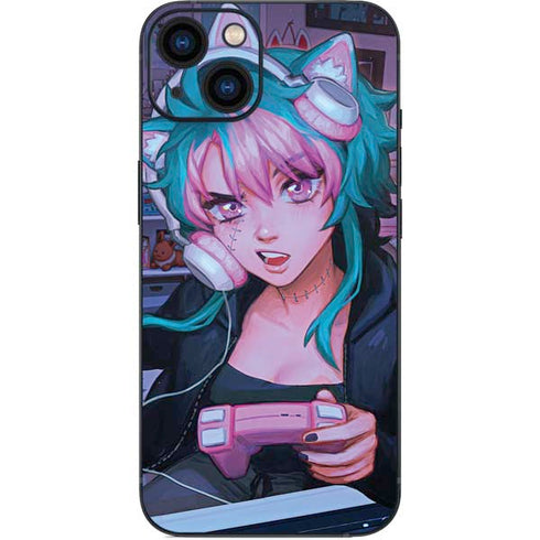 Anime Catgirl Gamer Nerd by Ivy Dolamore iPhone 15 Skin