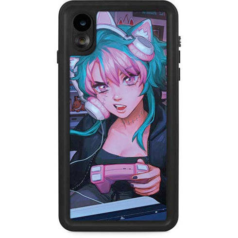 Anime Catgirl Gamer Nerd by Ivy Dolamore iPhone Cases
