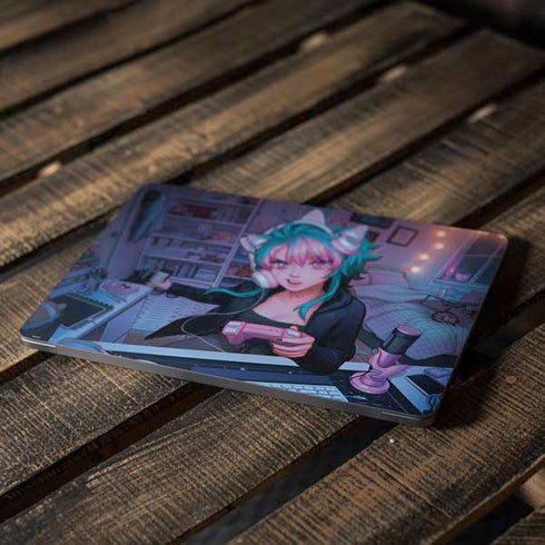 Anime Catgirl Gamer Nerd by Ivy Dolamore Apple MacBook Air Skin