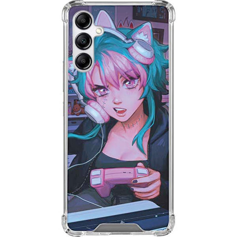 Anime Catgirl Gamer Nerd by Ivy Dolamore Gabb Phone 4 Clear Case