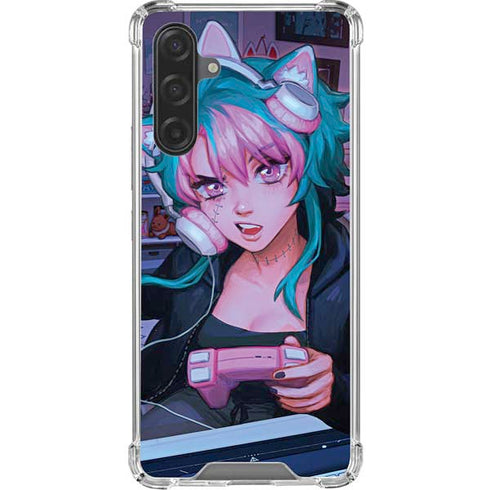 Anime Catgirl Gamer Nerd by Ivy Dolamore Galaxy A17 Clear Case