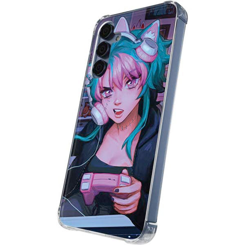 Anime Catgirl Gamer Nerd by Ivy Dolamore Galaxy A35 5G Clear Case