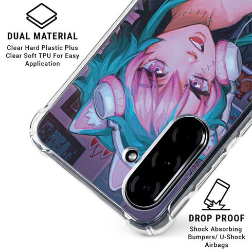 Anime Catgirl Gamer Nerd by Ivy Dolamore Galaxy A36 5G Clear Case