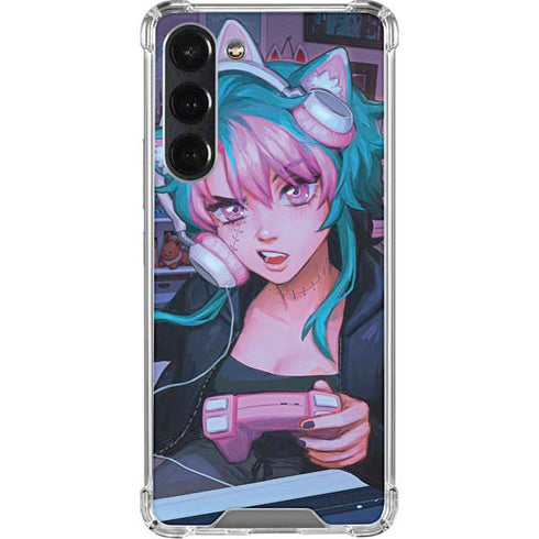 Anime Catgirl Gamer Nerd by Ivy Dolamore Galaxy S24 FE Clear Case