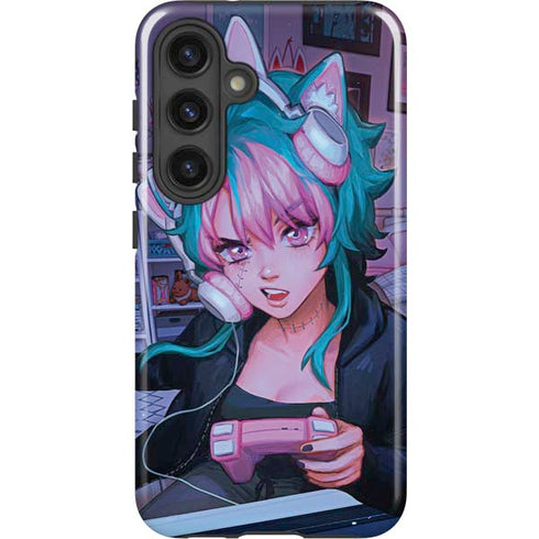 Anime Catgirl Gamer Nerd by Ivy Dolamore Galaxy S25 Impact Case