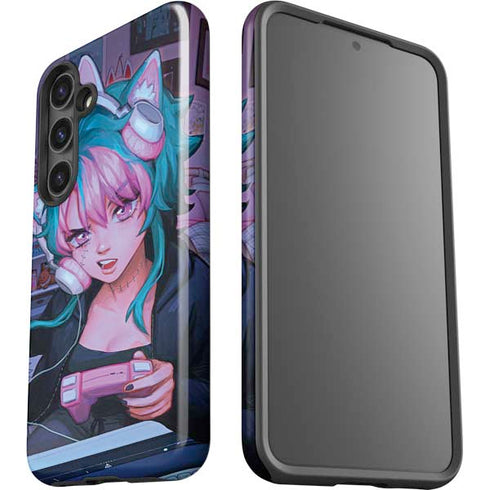 Anime Catgirl Gamer Nerd by Ivy Dolamore Galaxy S25 Impact Case