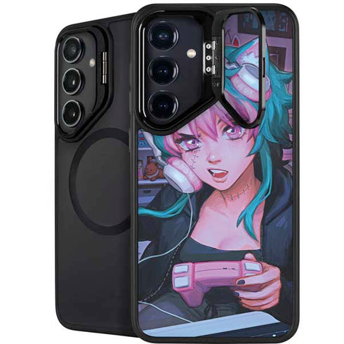 Anime Catgirl Gamer Nerd by Ivy Dolamore Galaxy S24 Kickstand Case
