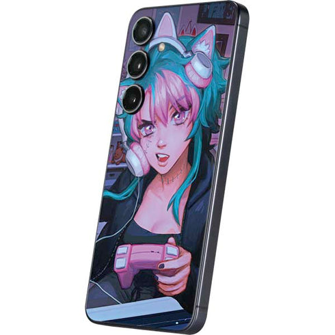 Anime Catgirl Gamer Nerd by Ivy Dolamore Galaxy S24 Plus Skin