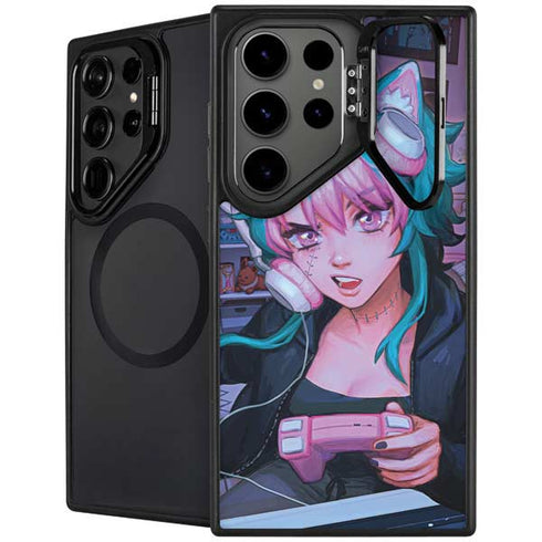 Anime Catgirl Gamer Nerd by Ivy Dolamore Galaxy Cases