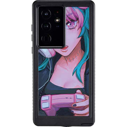 Anime Catgirl Gamer Nerd by Ivy Dolamore Galaxy S24 Ultra Waterproof Case