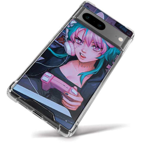 Anime Catgirl Gamer Nerd by Ivy Dolamore Google Pixel 8a Clear Case