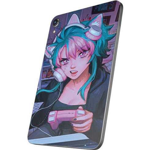 Anime Catgirl Gamer Nerd by Ivy Dolamore Apple iPad Mini Skin