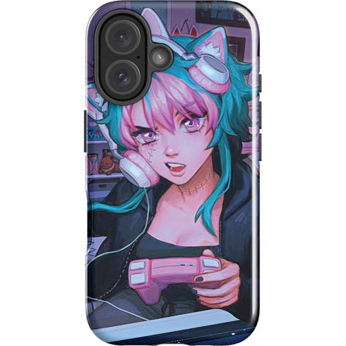 Anime Catgirl Gamer Nerd by Ivy Dolamore iPhone 16 Impact Case