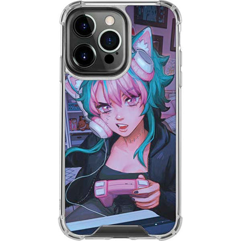 Anime Catgirl Gamer Nerd by Ivy Dolamore iPhone 16 Pro Clear Case