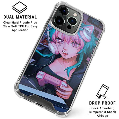 Anime Catgirl Gamer Nerd by Ivy Dolamore iPhone 16 Pro Clear Case