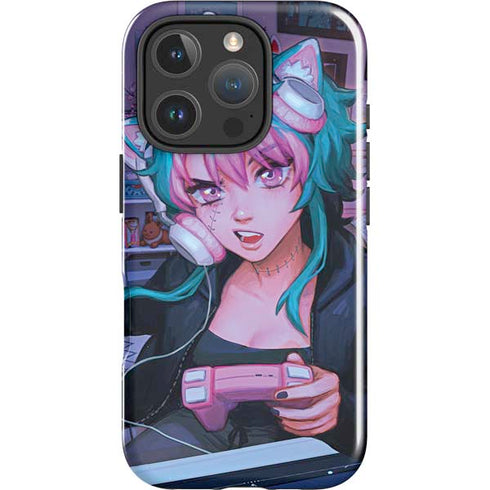 Anime Catgirl Gamer Nerd by Ivy Dolamore iPhone 16 Pro Impact Case